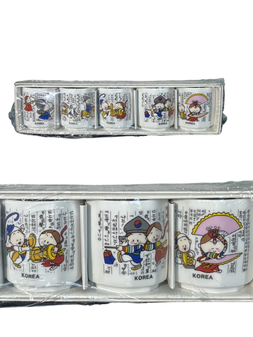 Korean Folkcraft Winecup Set of 5 • F.O.N.S. Ceramic Cups • New in Box